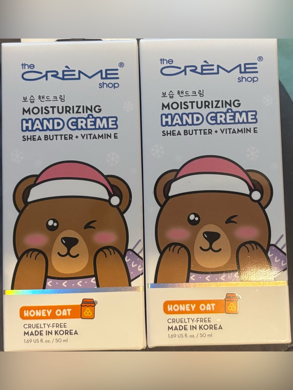 The Crème Shop Moisturizing Hand Crème - Honey Oat (Pink Accents) 
2-pack